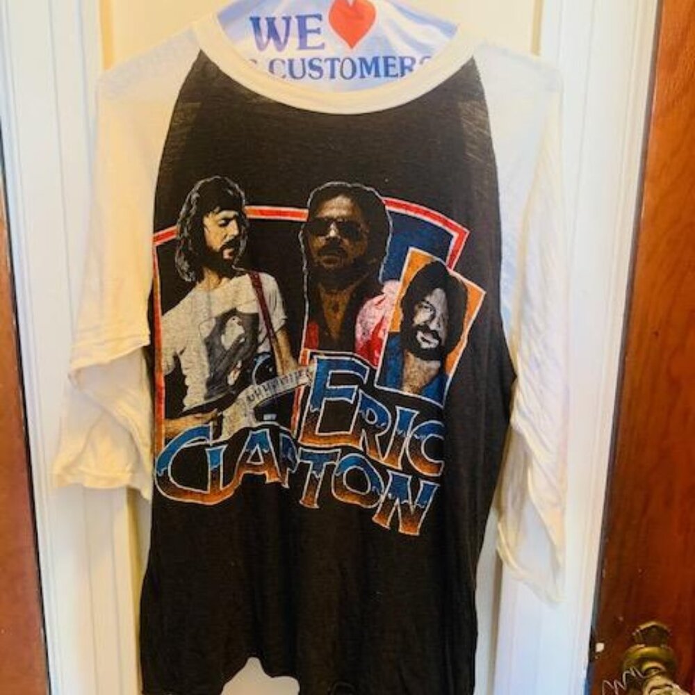 Vintage Eric Clapton 1983 US Tour Shirt Promoting "Money and Cigarettes" Tour